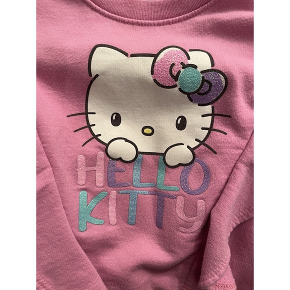 Sanrio Hello Kitty Girls Pink Sweatshirt Top Long Sleeve Toddler Size 3T Ruffles - Picture 3 of 7